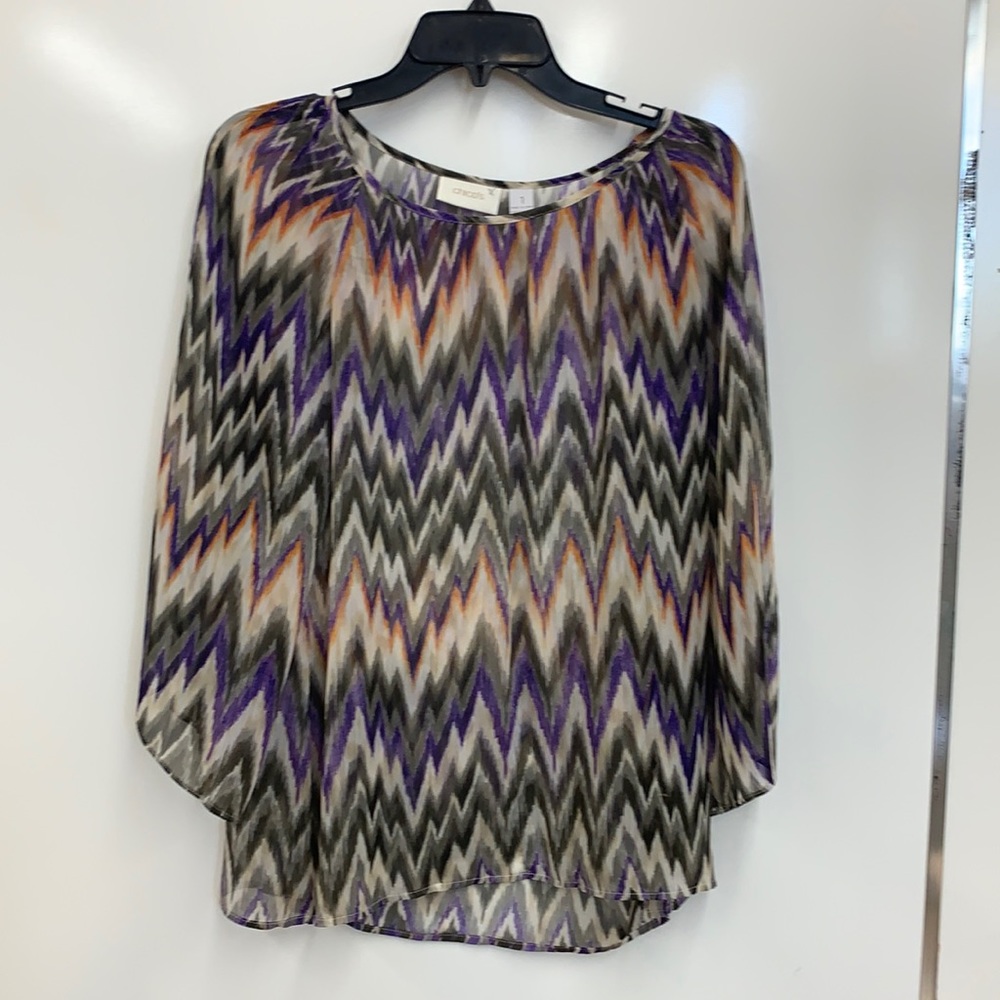 Chicos sheer l/s blouse. Size 1. Gorgeous!